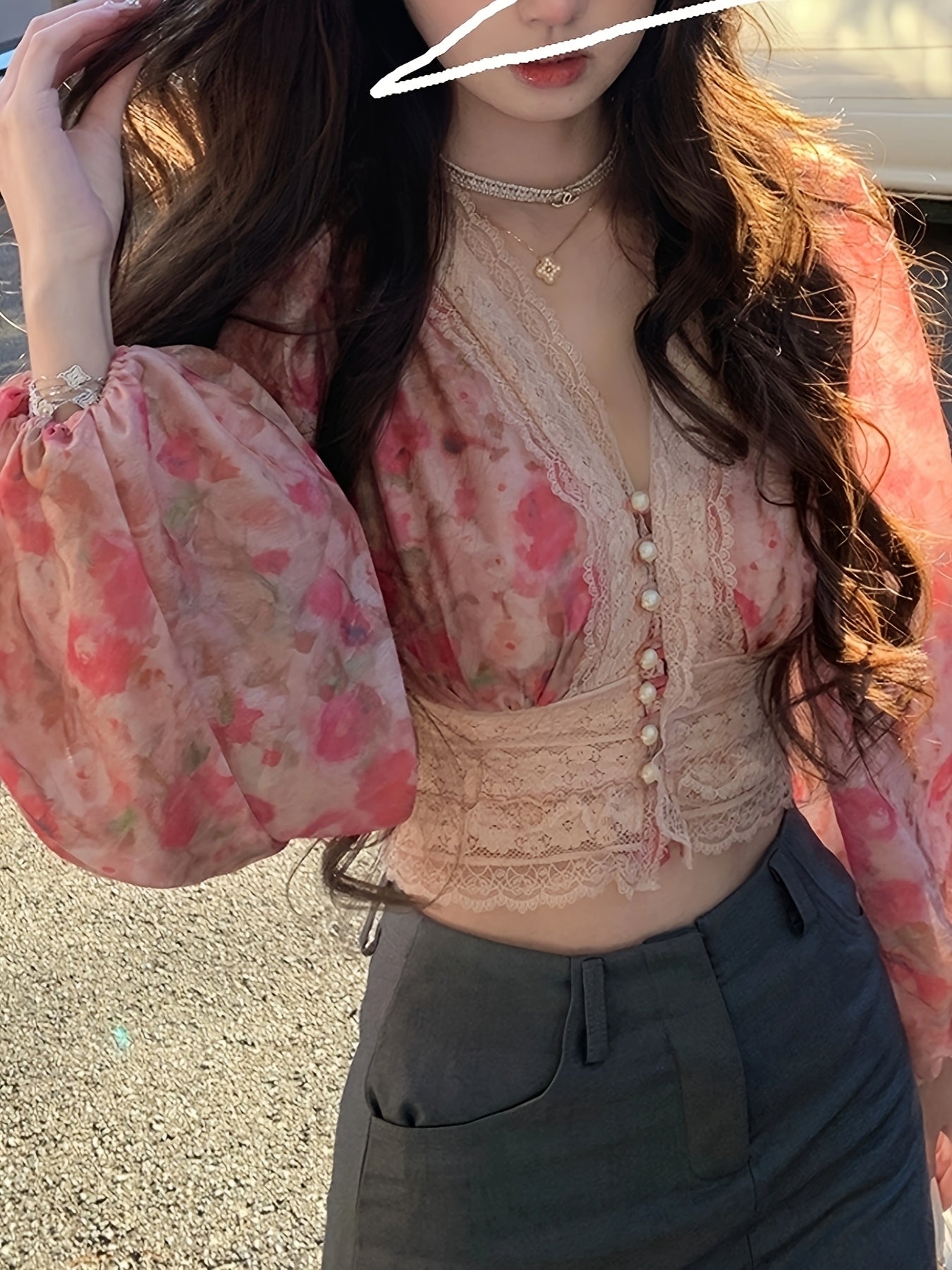 Seraphine Lace Floral Blouse