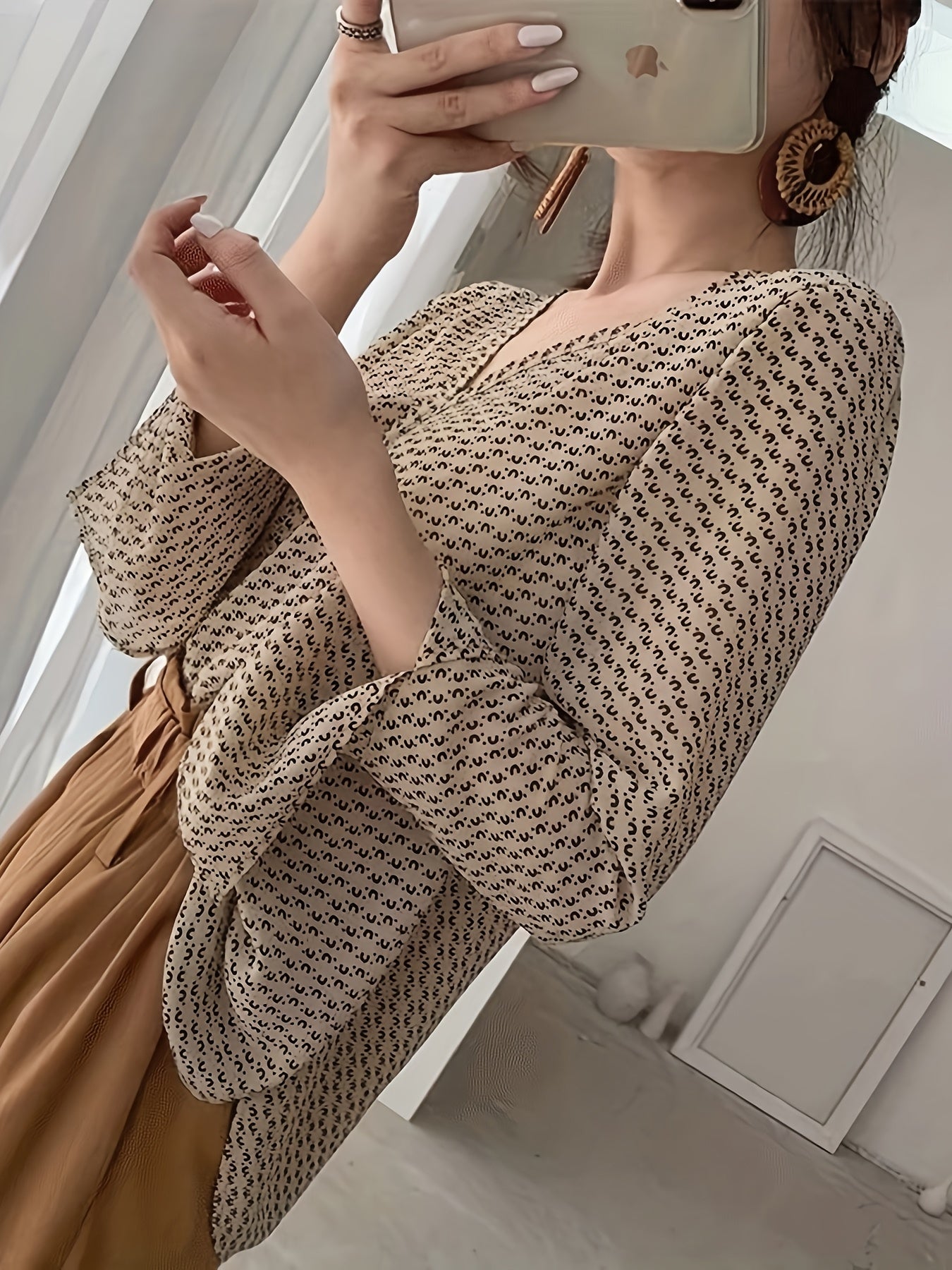 Elara Geo Chiffon Blouse