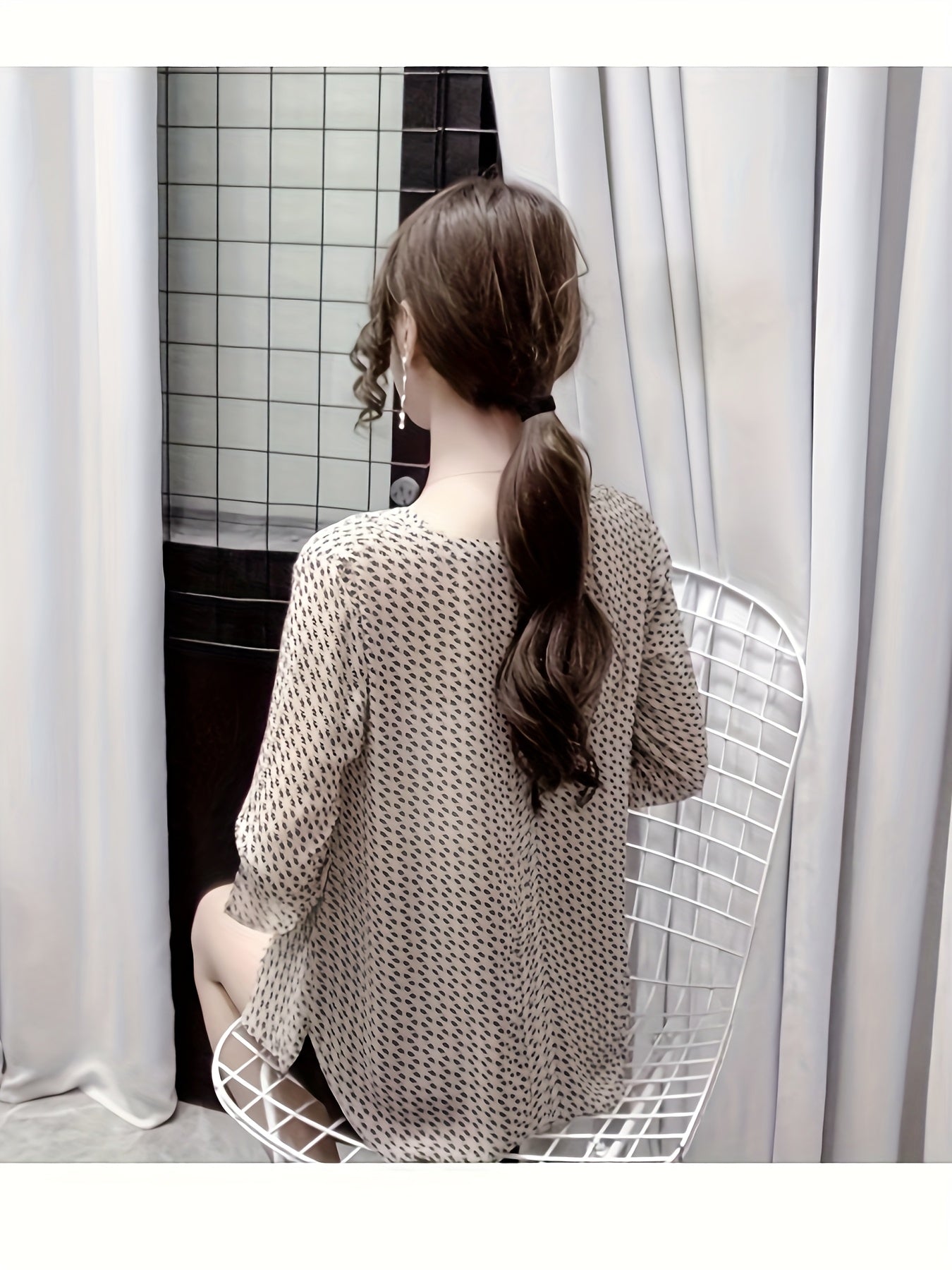 Elara Geo Chiffon Blouse