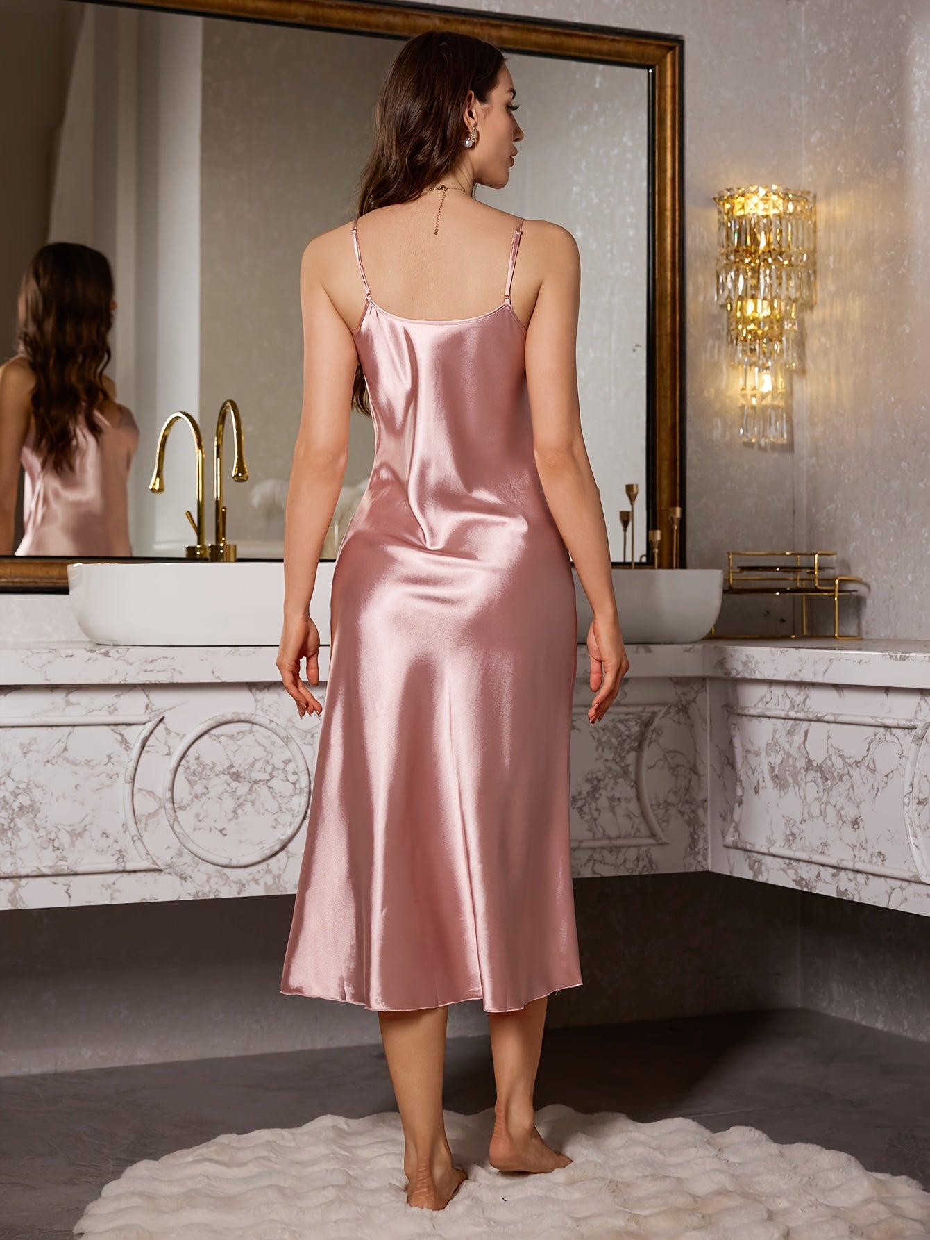 Rosalyn Satin Midi Slip